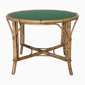 Round Bamboo Game Table, 1970s