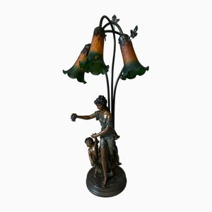 Regulate Lamp with Painted Glass