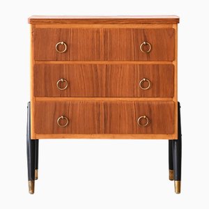 Scandinavian Chest of Drawers with Metal Handles, 1960s