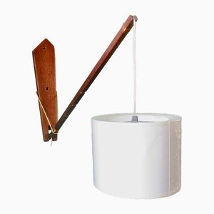 Lampada da parete vintage articolata in teak di Vitrika, Danimarca, 1960