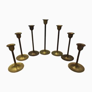 Vintage Messing Menorah, 1970er, 7 Set