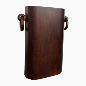 Mid-Century Modernist Walnut Wooden Umbrella Stand, 1950s