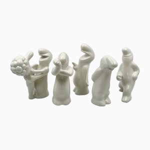 La Linea Ceramic Sculptures by Osvaldo Cavandoli, 1960s, Set of 5