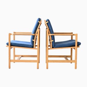 Set of Oak Armchairs by Børge Mogensen, 1960s