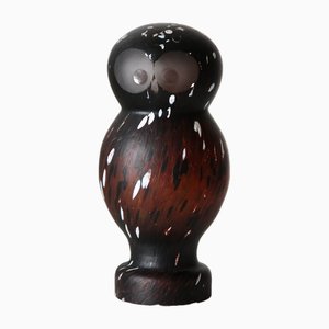 Lampe Hibou en Verre de Skruf Glasbruk, 1970s