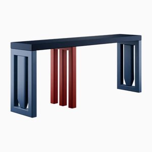 Outram Wood Console Table in Blue by Marnois