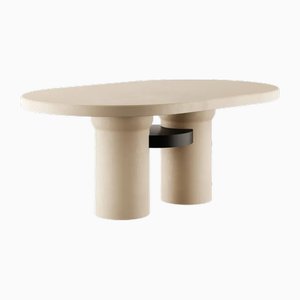 Mesa de comedor Tampines de microcemento en beige de Marnois