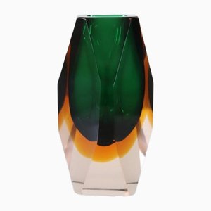 Art Glass Small Green Vase attributed to Flavio Poli for A. Mandruzzato, 1960s