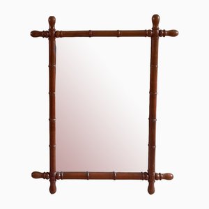 Large French Faux Bamboo Mirror, 1930s