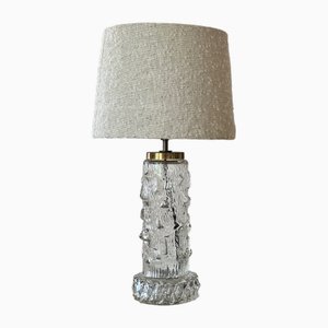 Lampade da tavolo vintage in vetro trasparente, anni '60, set di 2