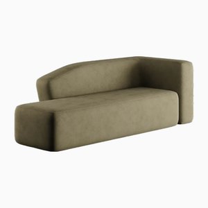West Suede Chaise Longue in Brown by Marnois