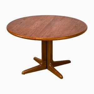 Danish Round Teak Dining Table with Extensions, 1970s
