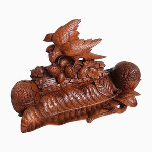 Large Exceptional Swiss Black Forest Double Inkwell, 1880