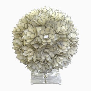 Grande Lampe de Bureau Capiz Lotus Ball de Rausch, 1960s