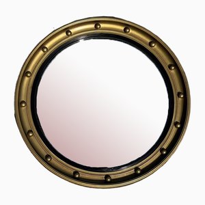 Convex Gold Giltwood Bevelled Mirror, 1920s