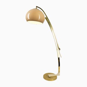 Space Age German Adjustable Floor Lamp / Arc Lamp in Brass from Sölken Leuchten, 1960s