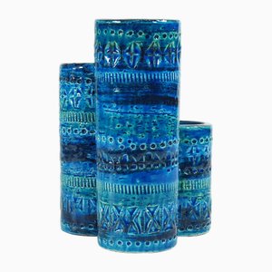 Organizer da scrivania triplo in ceramica di Bitossi, Italia, anni '60.