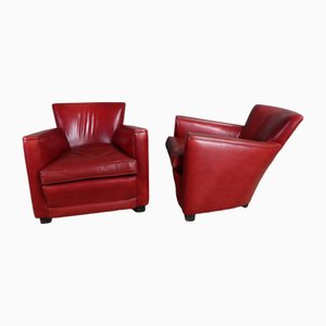Vintage Leather Armchairs, 1970s, Set of 2