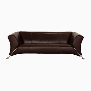 322 Leather Two Seater Brown Sofa by Rolf Benz