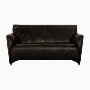 JR 3200 Leather Two-Seater Black Sofa from Jori