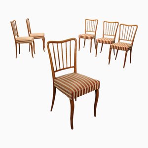 Vintage Wooden Chairs, 1950s, Set of 6