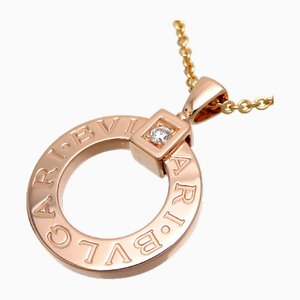 Diamond Circle Ladies Necklace in Pink Gold from Bvlgari