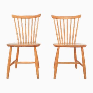 Esszimmerstühle mit Spindelrücken, 1950er, 2er Set