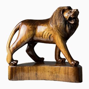 Art Deco Lion in Hardwood