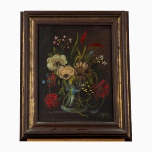 Still Life with Flowers, 20th Century, Oil on Board, Framed