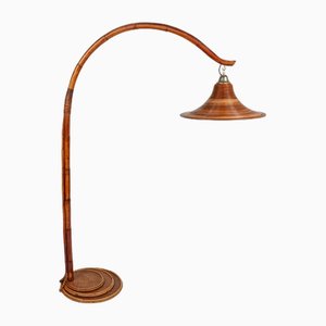 Midcentury Stehlampe aus Bambus & Rattan, 1970er