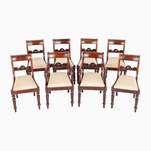 Regency Dining Chairs in Mahogany, Set of 8
