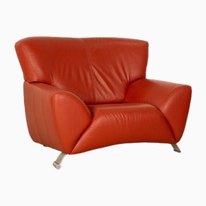 Natuzzi Leather Armchair in Orange