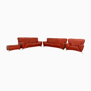Leather Sofa Set from Natuzzi, Set of 4