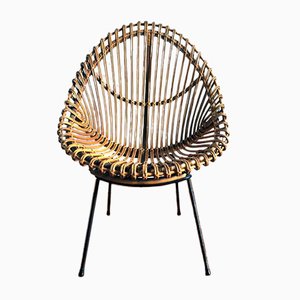 Italienischer Rattan Stuhl von Franco Albini und Franca Helg für Pierantonio Bonacina, 1950er