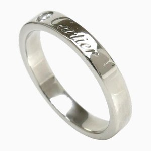 Platinum Engraved 1P Diamond Ring from Cartier