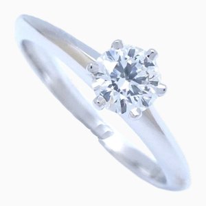 Einzelner Diamant & Platin Solitaire Ring von Tiffany & Co.