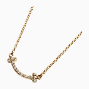 Pink Gold T Smile Diamond Necklace from Tiffany & Co.