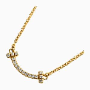 Yellow Gold T Smile Diamond Necklace from Tiffany & Co.