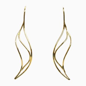 Yellow Gold Wave Earrings from Tiffany & Co., Set of 2