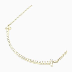 Tiffany&co. T Smile Necklace Diamond Small K18yg Yellow Gold 291753
