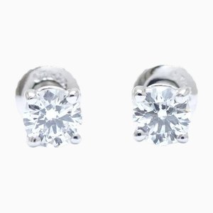 Solitaire Platinum Earrings from Tiffany & Co., Set of 2
