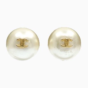 Fake Pearl Coco Mark Earrings from Chanel, Set of 2