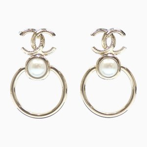 Faux Pearl Coco Mark Earrings from Chanel, Set of 2