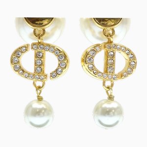 Resin Pearl Crystal Metal Faux Tribales Earrings by Christian Dior, Set of 2