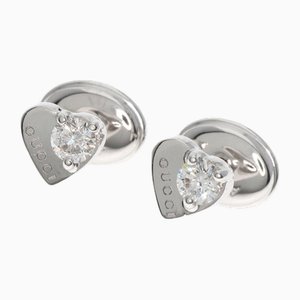 White Gold Heart Diamond Earrings from Gucci