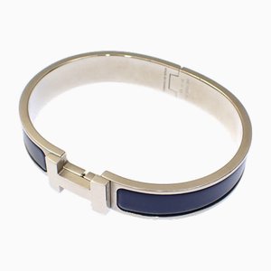 Click H Mens Silver Blue Bracelet from Hermes
