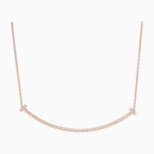 Pink Gold T Smile Large Diamond Necklace from Tiffany & Co.