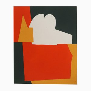 Serge Poliakoff, Red and Green Composition, Lithograph and Stencil