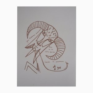 Jean Cocteau, The Goat, Original Lithograph