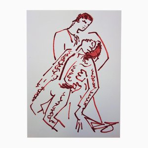 Jean Cocteau, Dying Toreador, 1965, Litografía en color